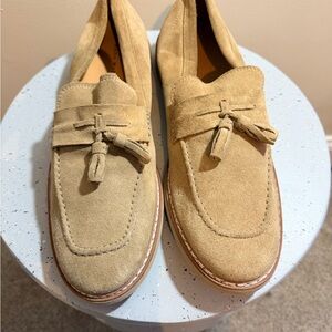 Zara Tan Suede Loafers